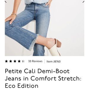 Madewell Petite Cali Demi-Boot Jeans in Comfort Stretch: Eco Edition